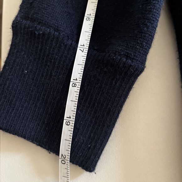 Athleta Wool Blend Open Front Sweater Cardigan Women Size XS Oversized Navy Blue - Picture 12 of 14